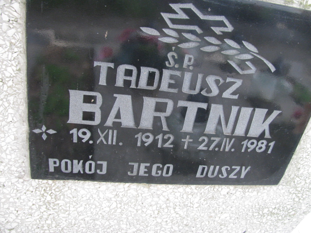 Tadeusz Bartnik 1912 Wojnicz - Grobonet - Wyszukiwarka osób pochowanych