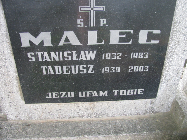 Stanisław Malec 1931 Wojnicz - Grobonet - Wyszukiwarka osób pochowanych