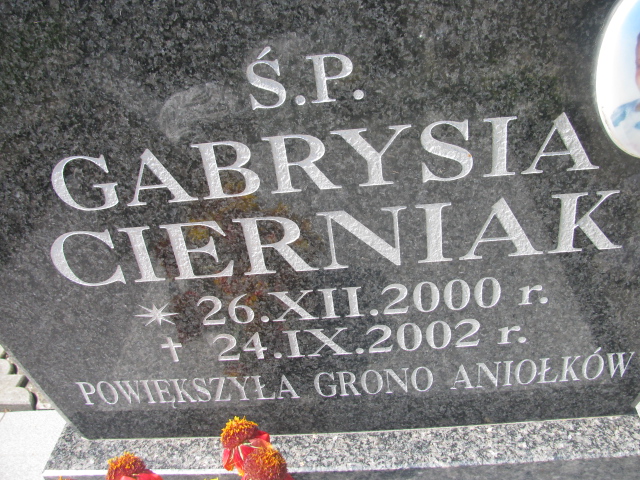 Gabriela Cierniak 2000 Wojnicz - Grobonet - Wyszukiwarka osób pochowanych