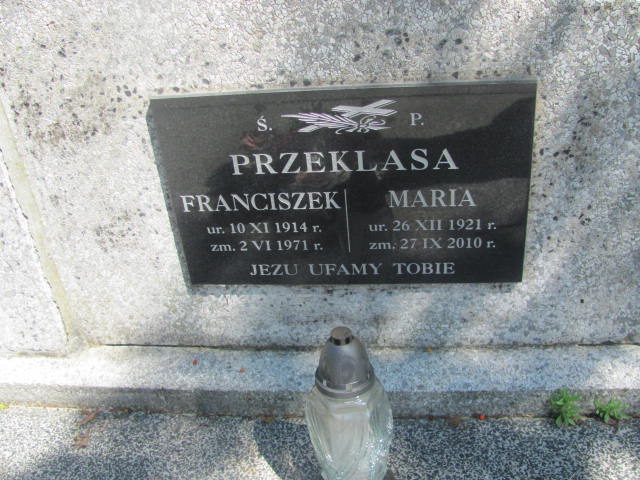 Maria Przeklasa 1921 Wojnicz - Grobonet - Wyszukiwarka osób pochowanych