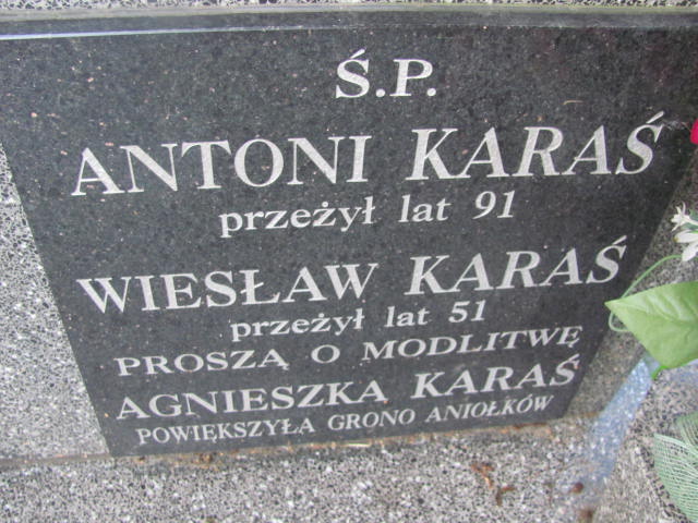 Antoni Karaś Wojnicz - Grobonet - Wyszukiwarka osób pochowanych