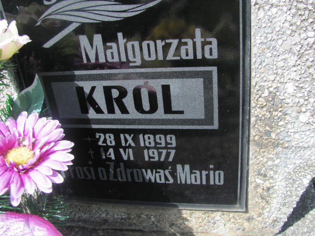 Małgorzata Król 1899 Wojnicz - Grobonet - Wyszukiwarka osób pochowanych