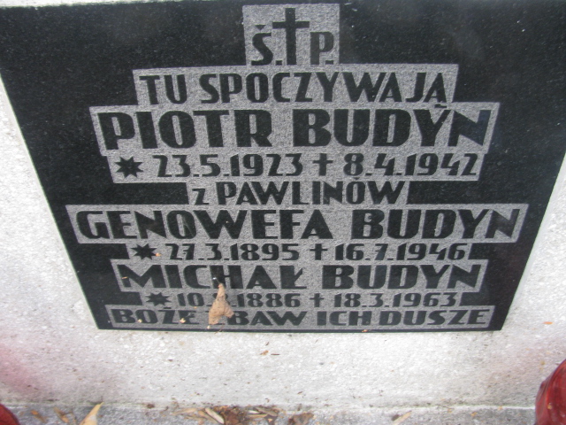 Piotr Budyn 1923 Wojnicz - Grobonet - Wyszukiwarka osób pochowanych