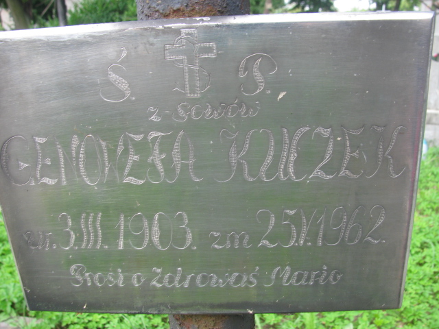 Genowefa Kuczek 1903 Wojnicz - Grobonet - Wyszukiwarka osób pochowanych