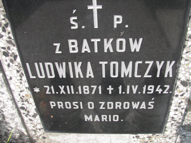Ludwika Tomczyk 1871 Wojnicz - Grobonet - Wyszukiwarka osób pochowanych